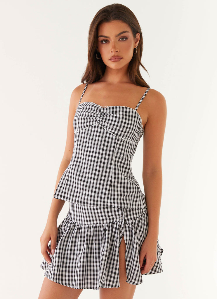 Bellamy Top - Black Gingham