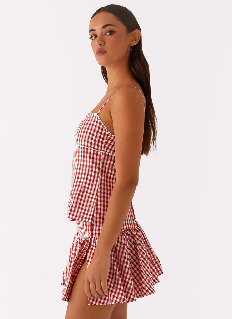 Bellamy Top - Red Gingham