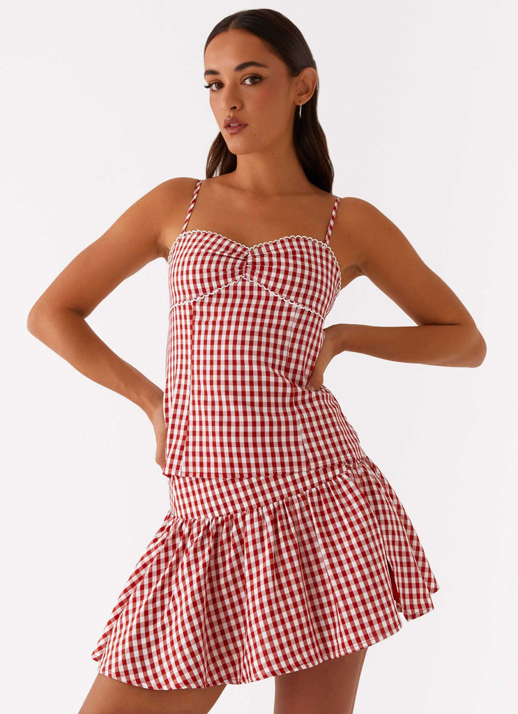 Bellamy Top - Red Gingham