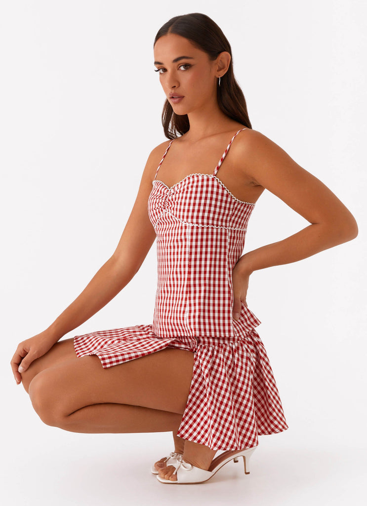 Bellamy Top - Red Gingham