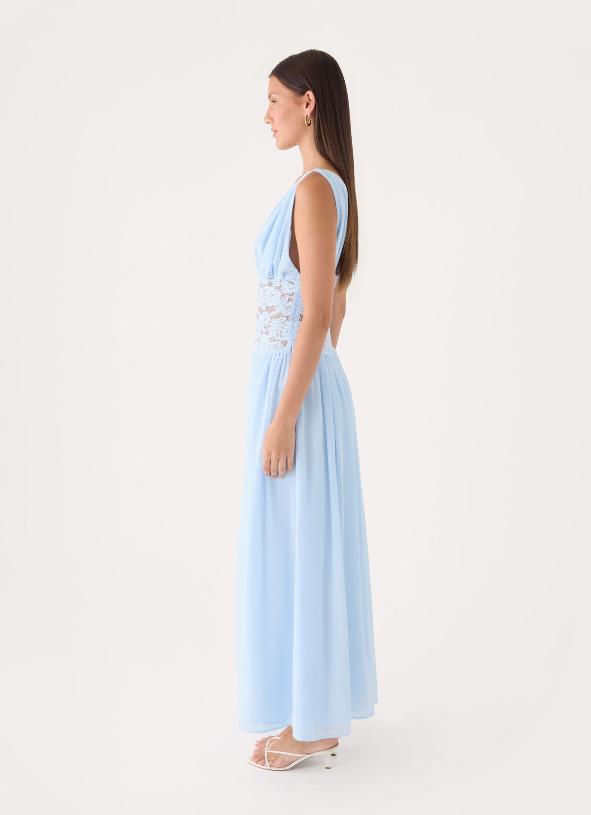 Berdine Lace Maxi Dress - Blue