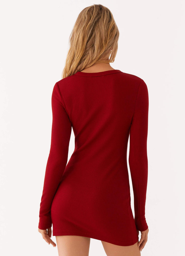 Blair Long Sleeve Mini Dress - Red