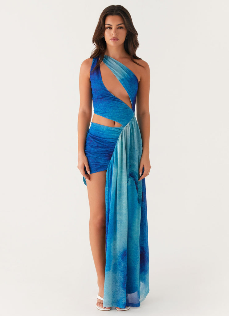 Blinded Maxi Dress - Blue Tie Dye