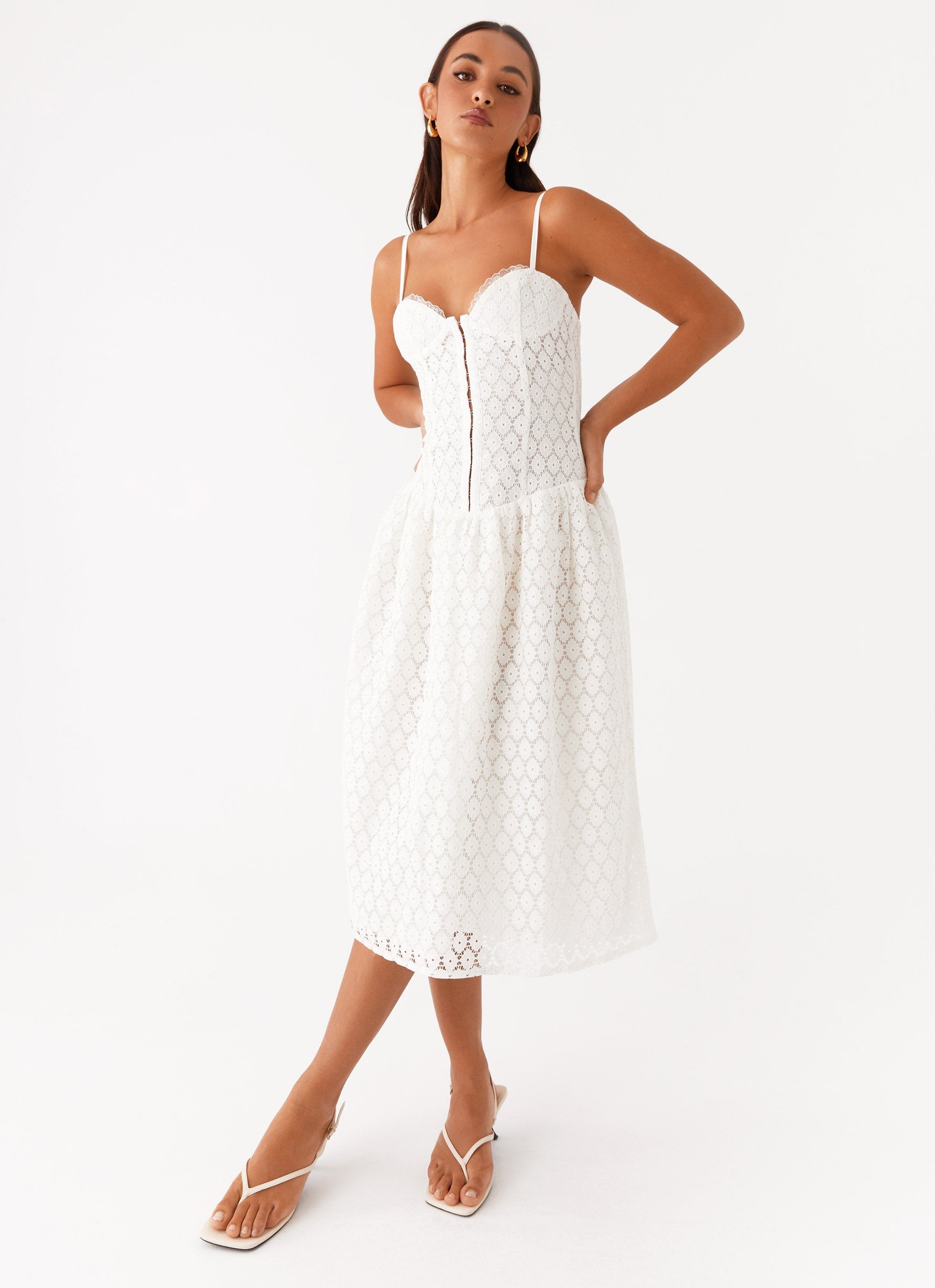 Blooming Corset Midi Dress