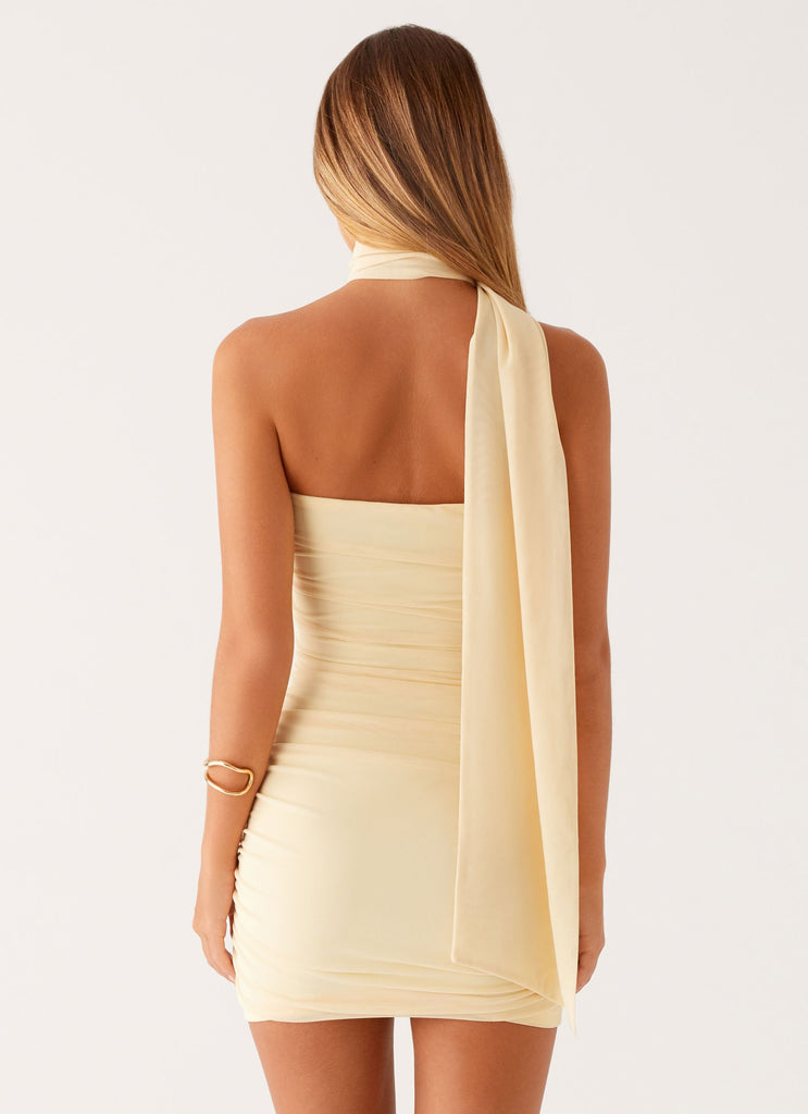 Breaking News Mini Dress - Yellow