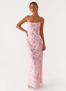 Bright Lights Beaded Maxi Dress - Pink