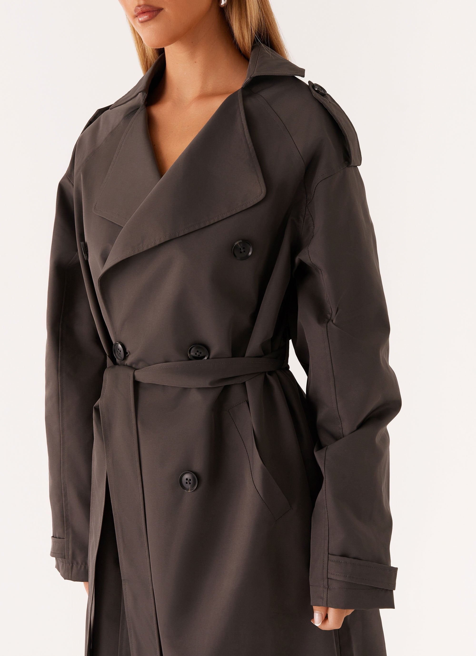 Brighton Oversized Trench Coat - Grey – Peppermayo Canada