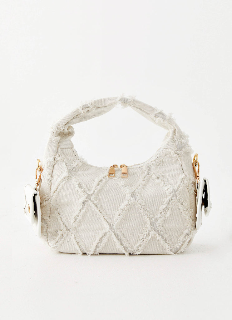 Womens Bryony Shoulder Bag in the colour White in front of a light grey background