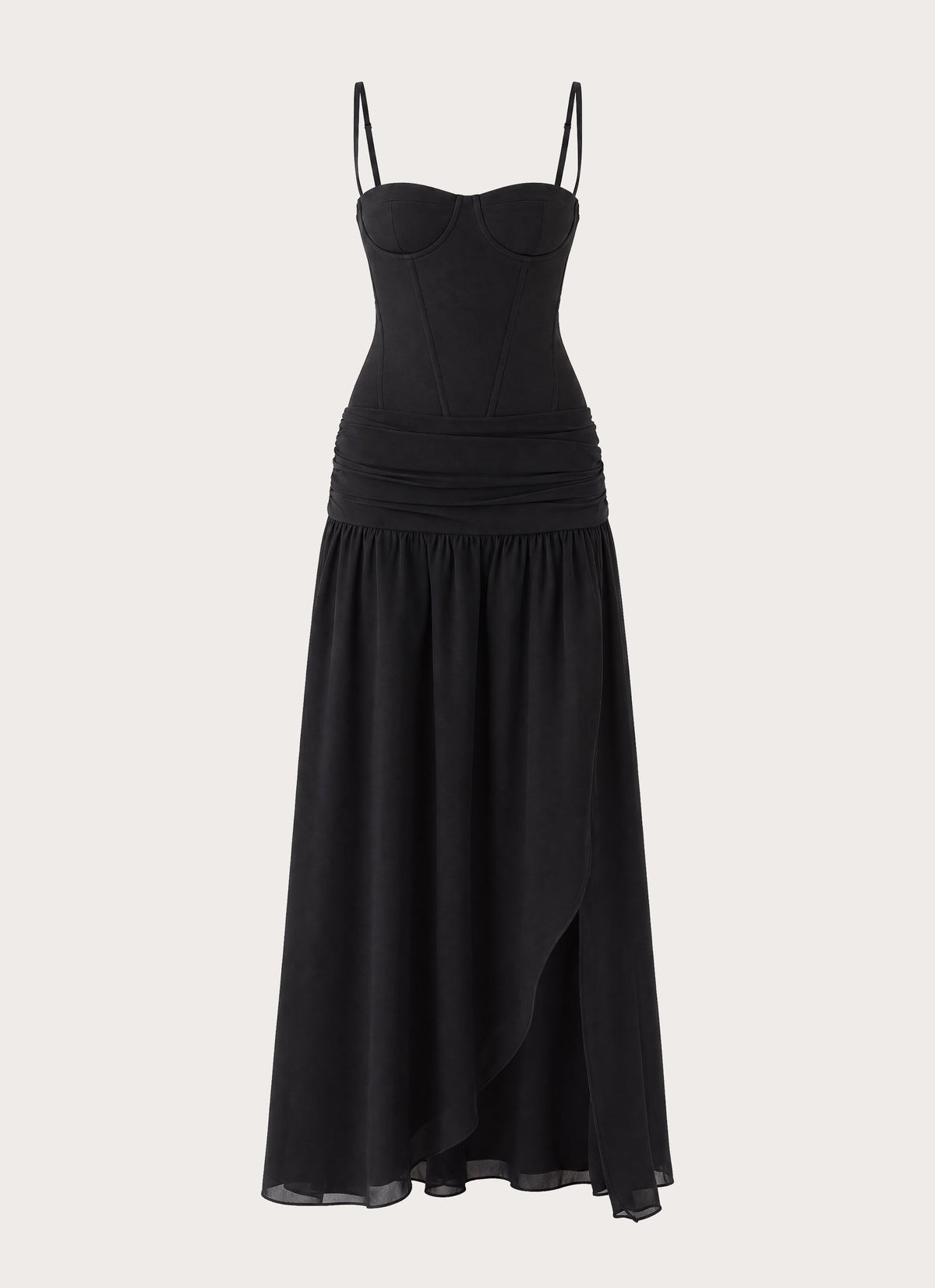 Clemsie Bustier Maxi Dress - Black