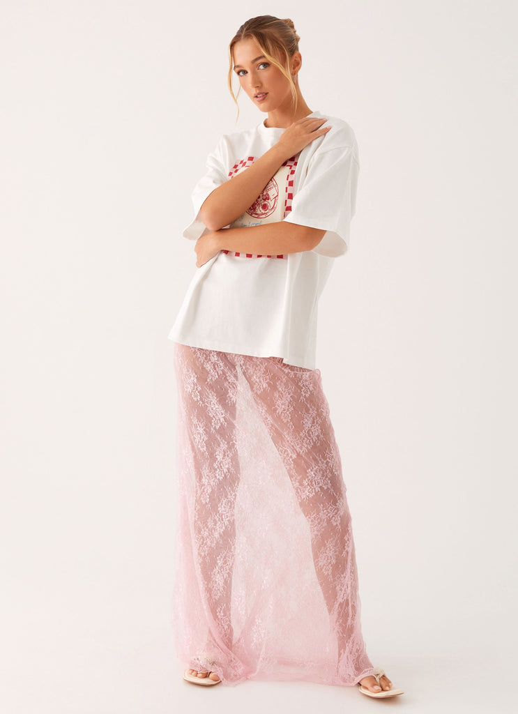 Caden Lace Maxi Skirt - Pink