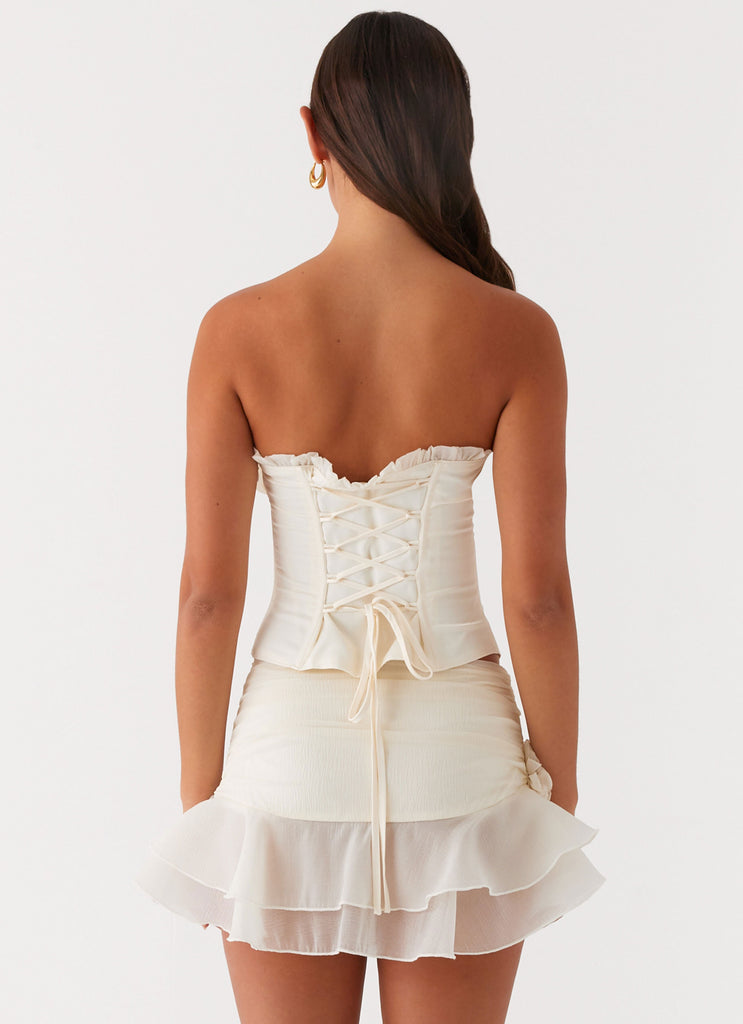 Call Me Never Strapless Corset Top - Ivory