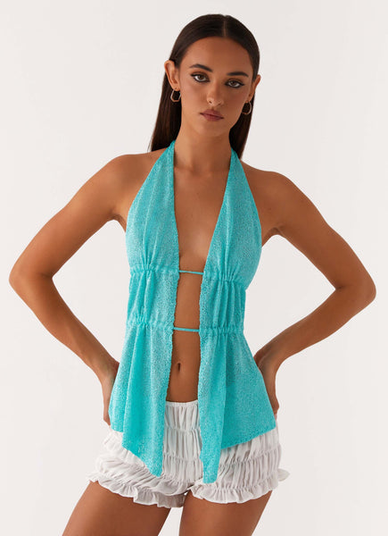 ruched neck top