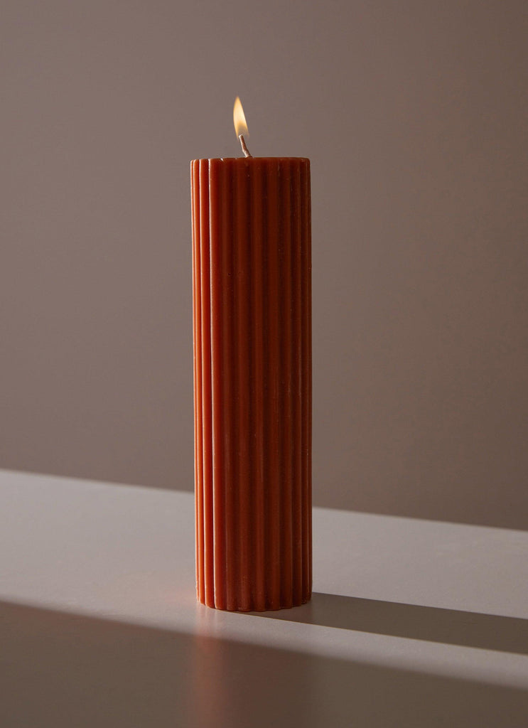 Moreton Eco Fluted Pillar - Baked Clay - Peppermayo