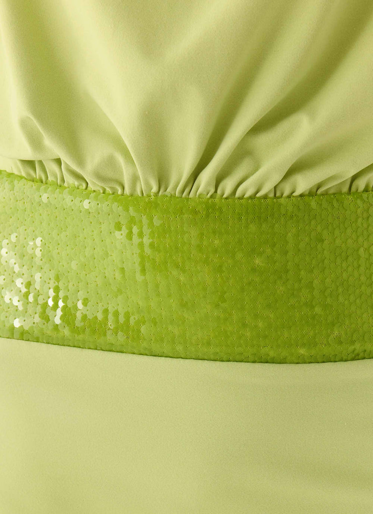 Carlie Halter Mini Dress - Lime