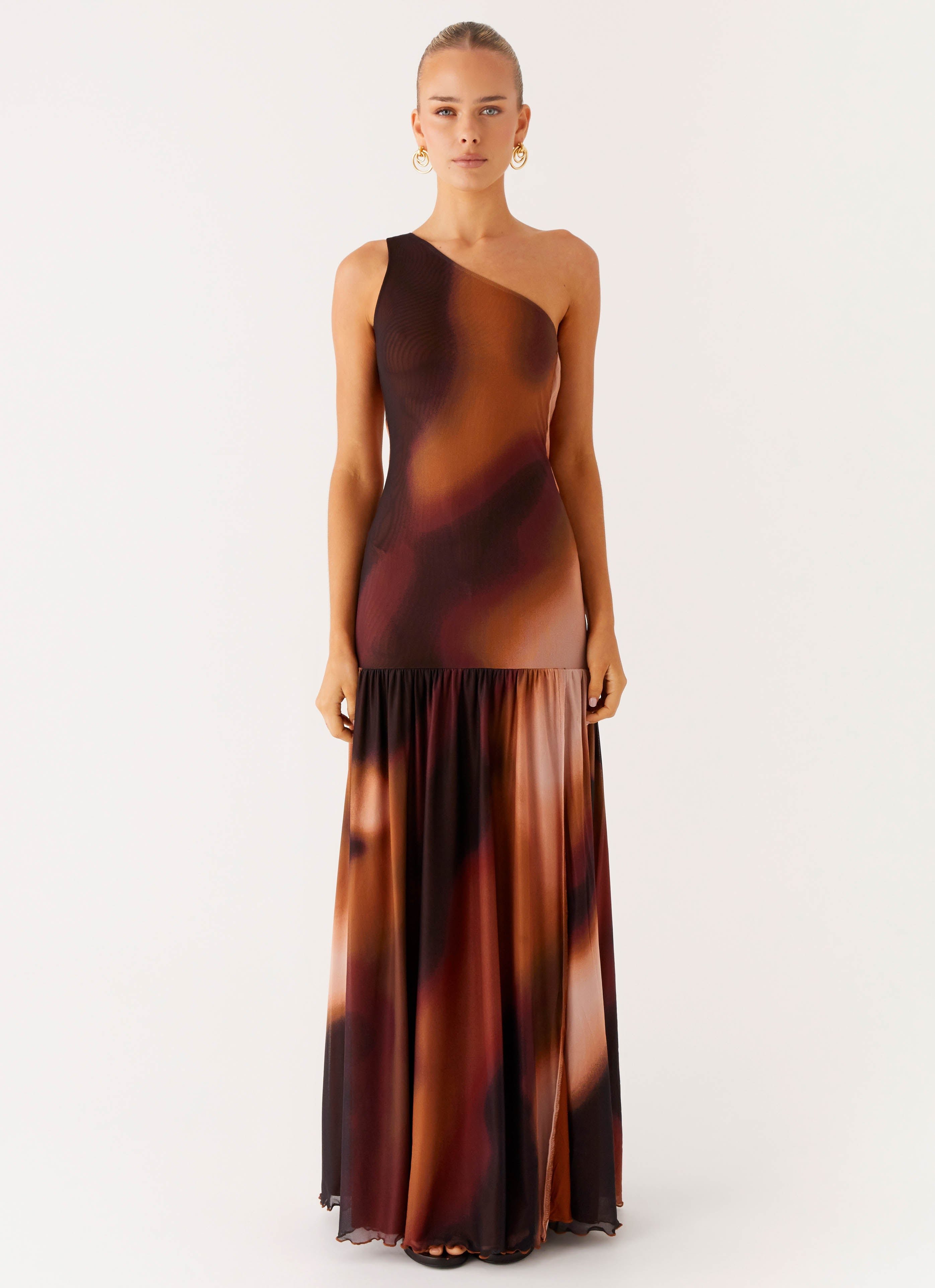 ワンピース MAYC Front short back long dress Women's Short metallic dress with cowl neck | Black | Diesel