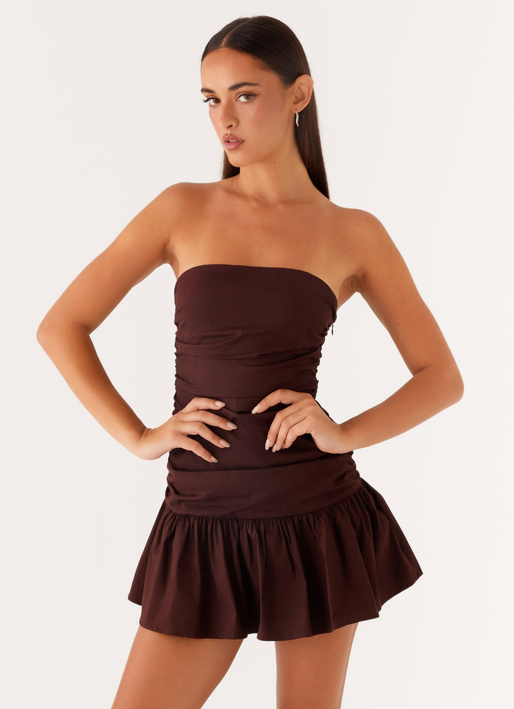 Carmel Mini Dress - Chocolate