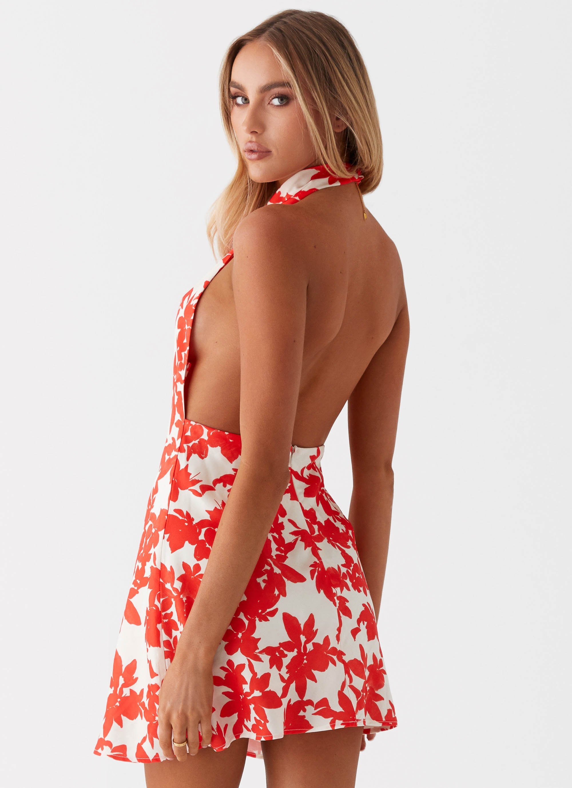 carmine mini dress Carmine Bouquet Cowl Neck Mini Dress