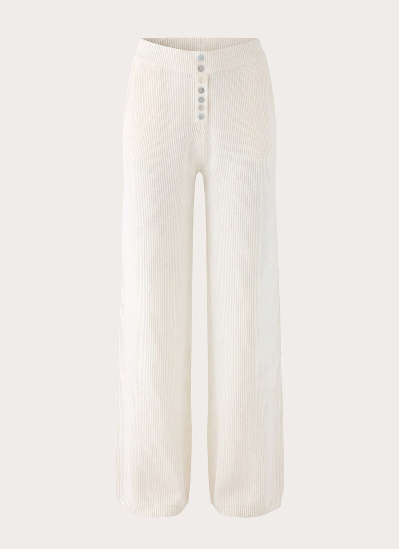 Cauaria Button Low Rise Knit Pants - Ivory