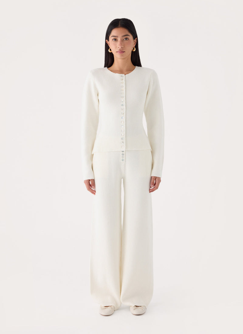 Cauaria Button Up Cardigan - Ivory