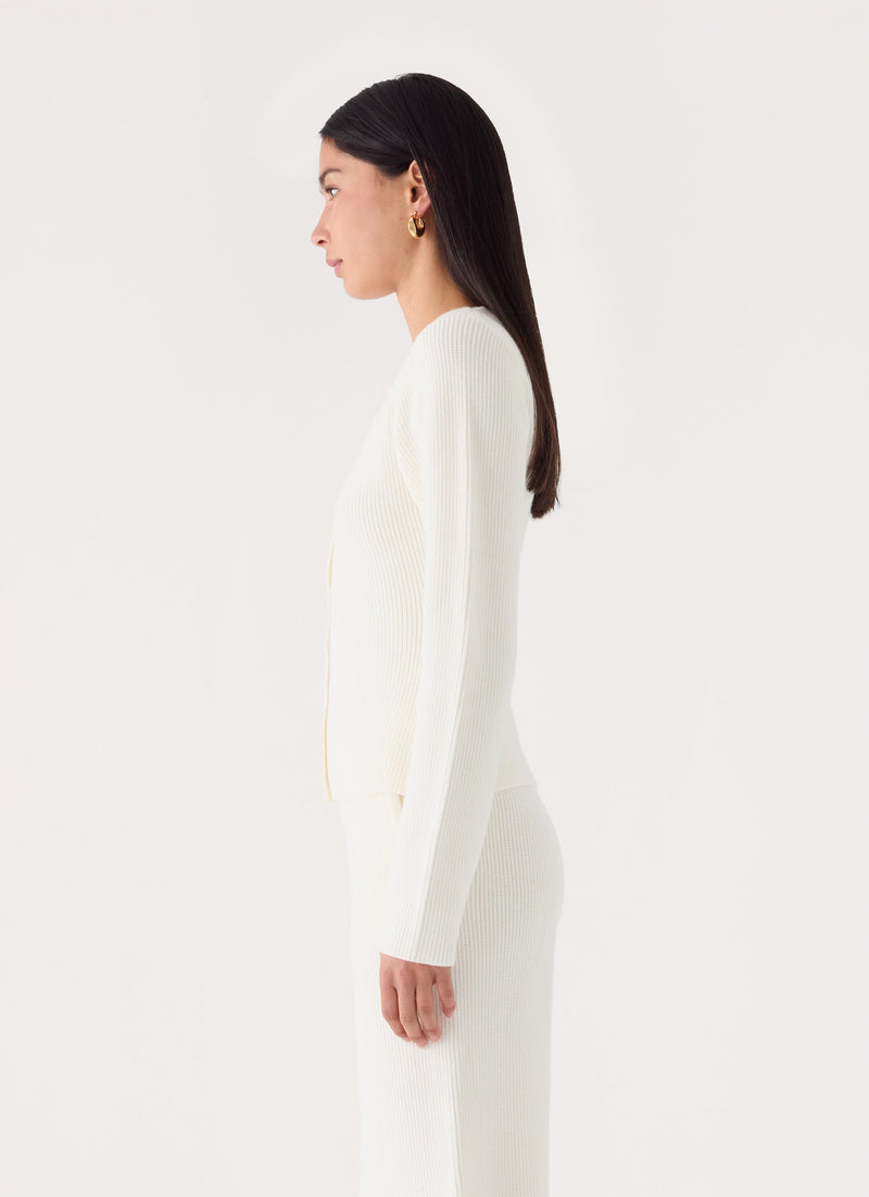 Cauaria Button Up Cardigan - Ivory
