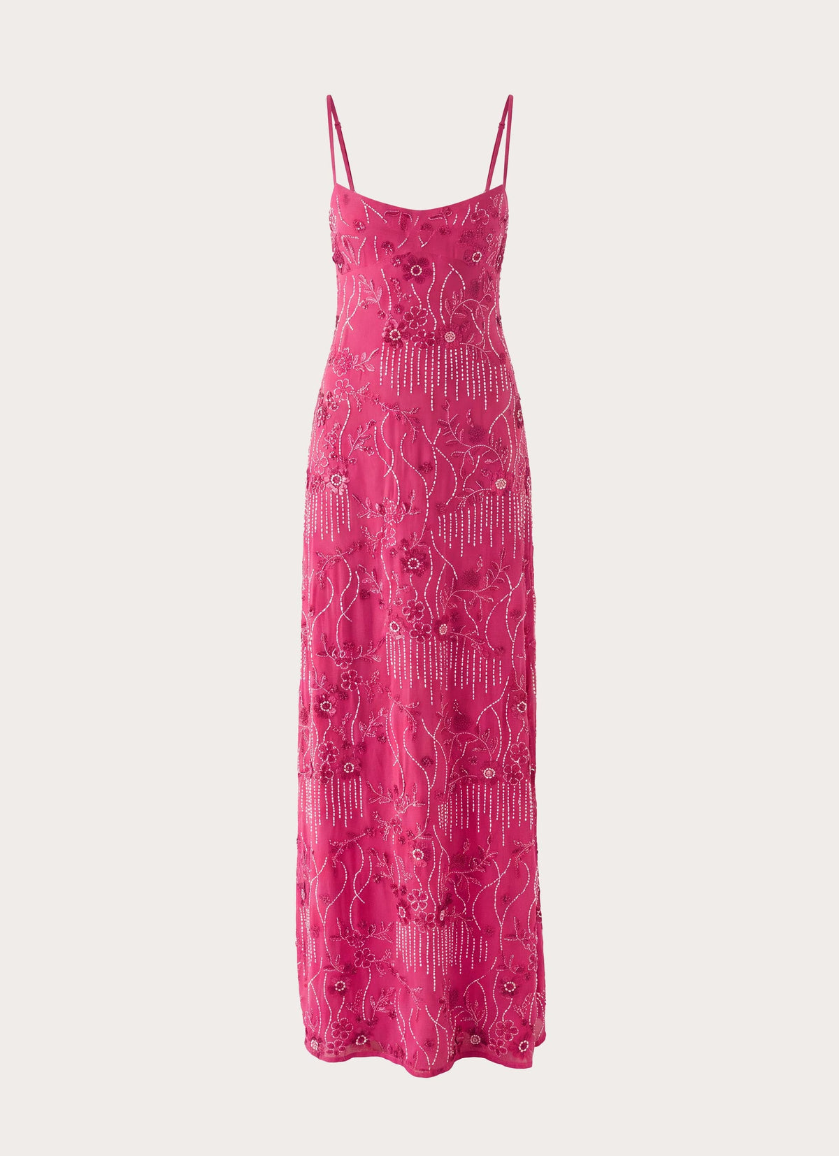 Celandine Beaded Maxi Dress - Sangria
