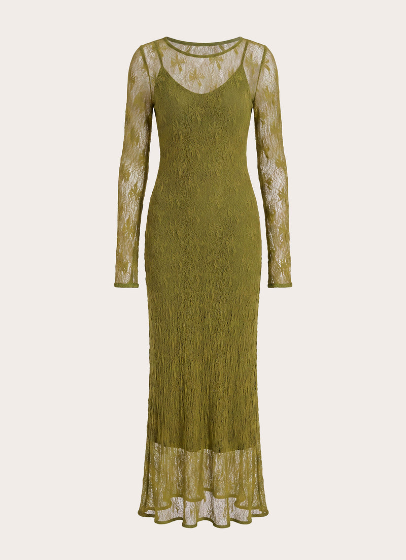 Chalet Maxi Dress - Olive Green