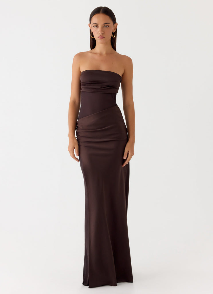 Champagne Skies Maxi Dress - Chocolate