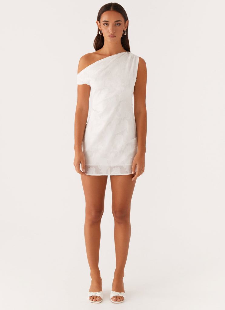 Channing One Shoulder Mini Dress - White