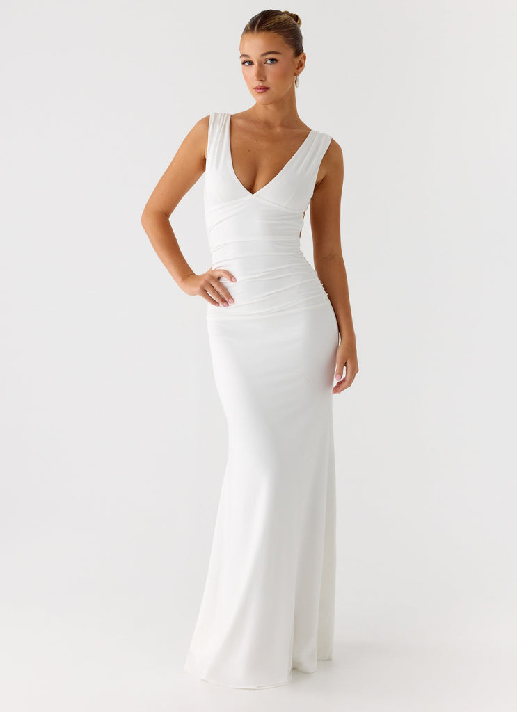 Cherry Sky Maxi Dress - White
