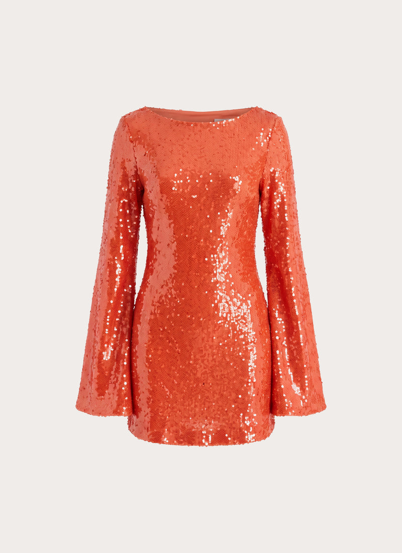 Claudine Sequin Mini Dress - Orange