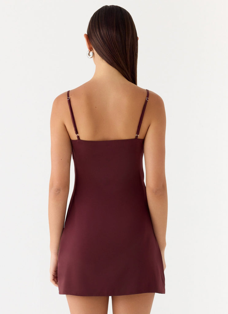 Clementine Mini Dress - Merlot
