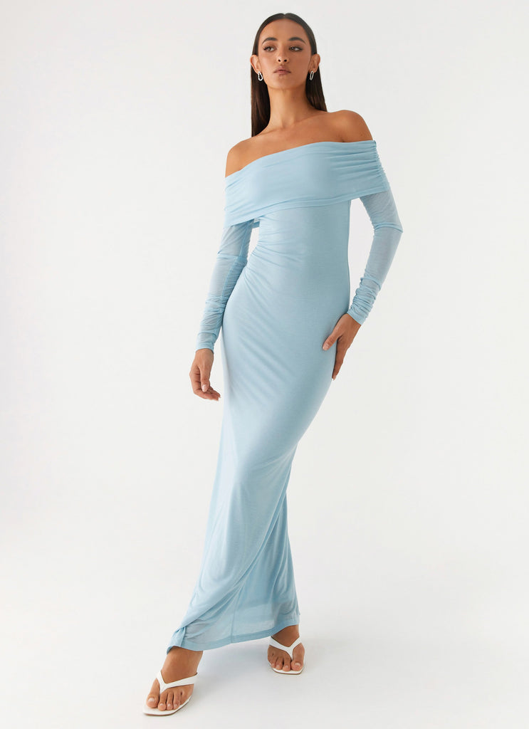 Cocoa Long Sleeve Maxi Dress - Blue