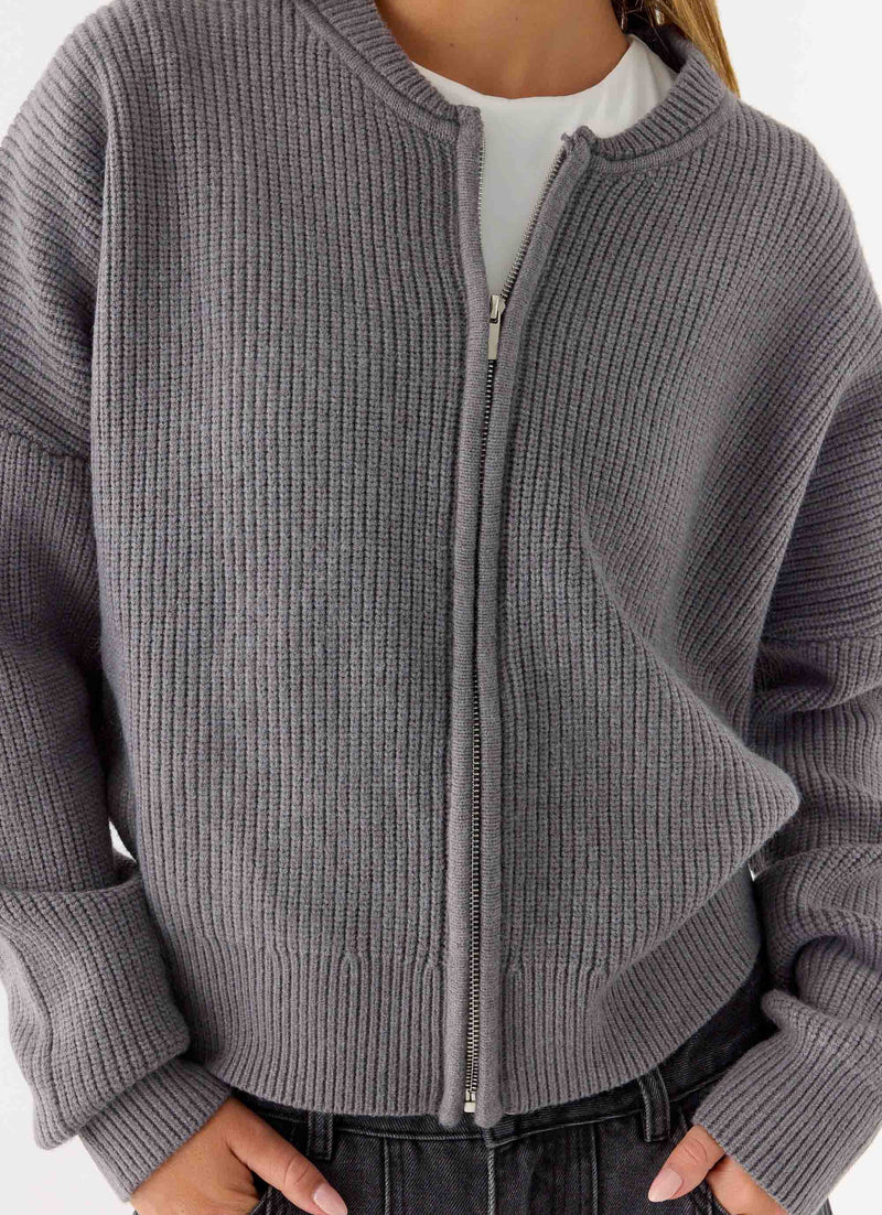 Codi Zip Jumper - Charcoal