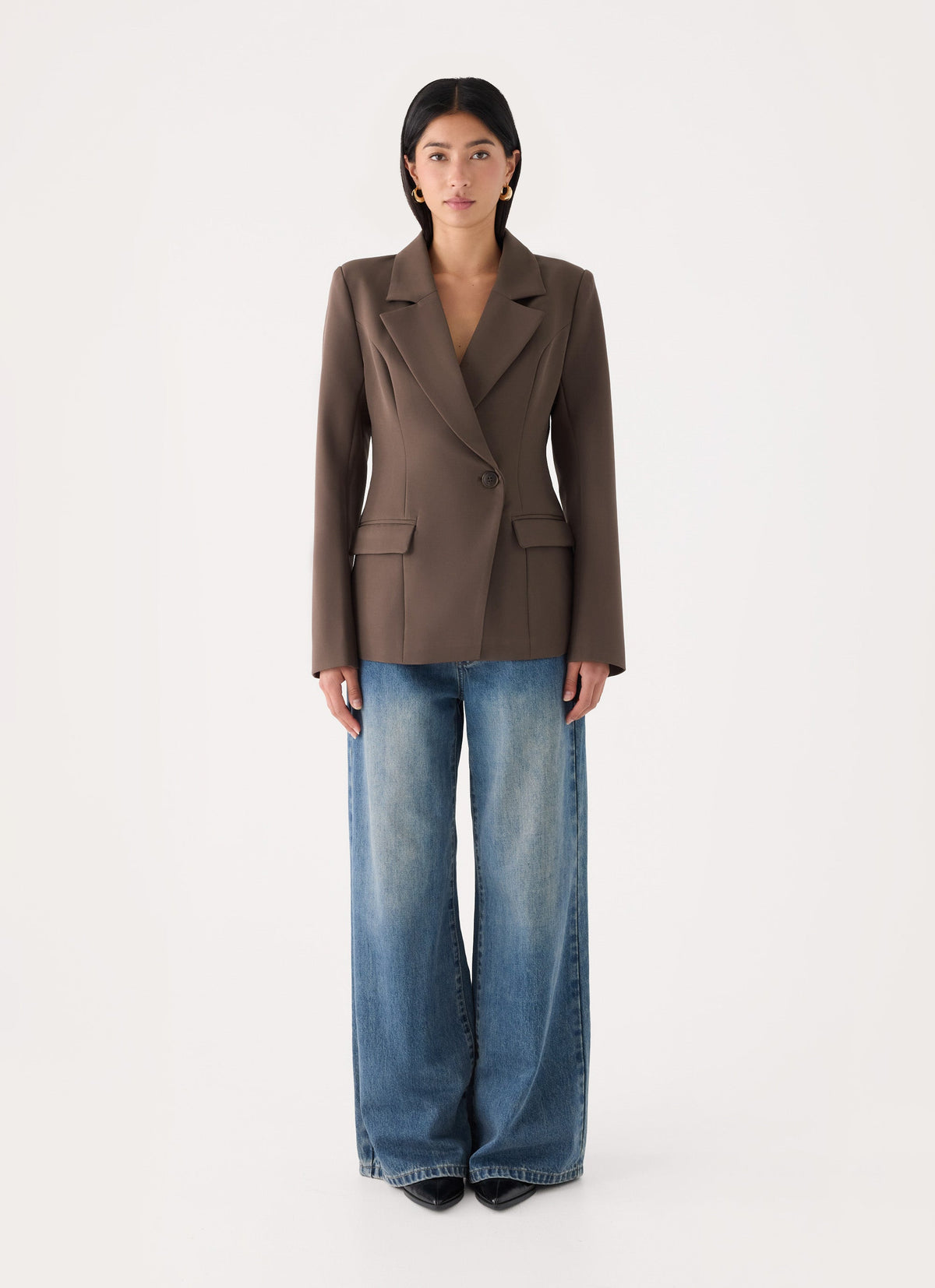 Corsita Cinched Blazer - Chocolate