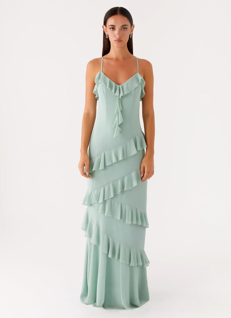 Country Club Maxi Dress Sage 1 Peppermayo