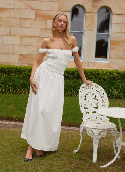 country road off shoulder dress Countryside Off Shoulder Maxi Dress