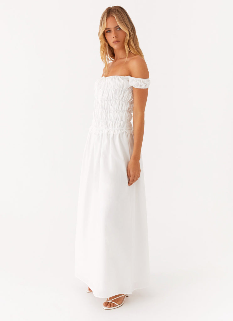 Countryside Off Shoulder Maxi Dress - Ivory