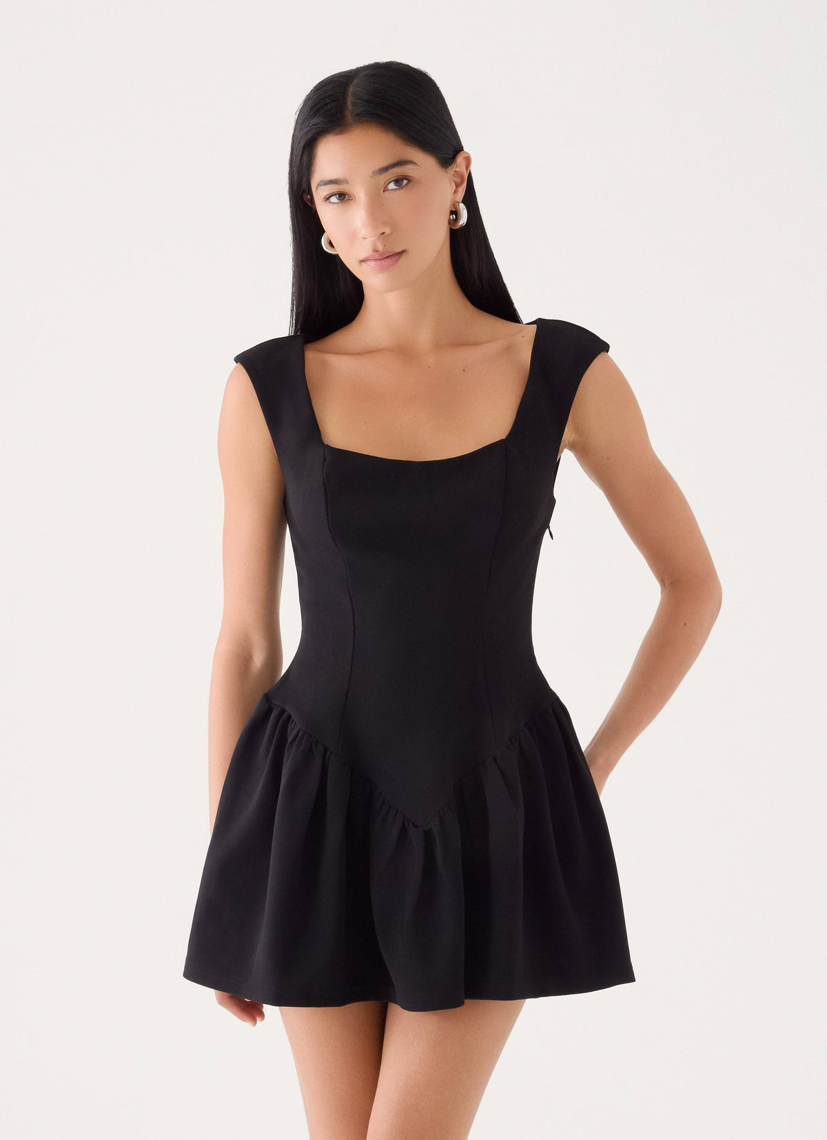 Dark Bloom Mini Dress - Black