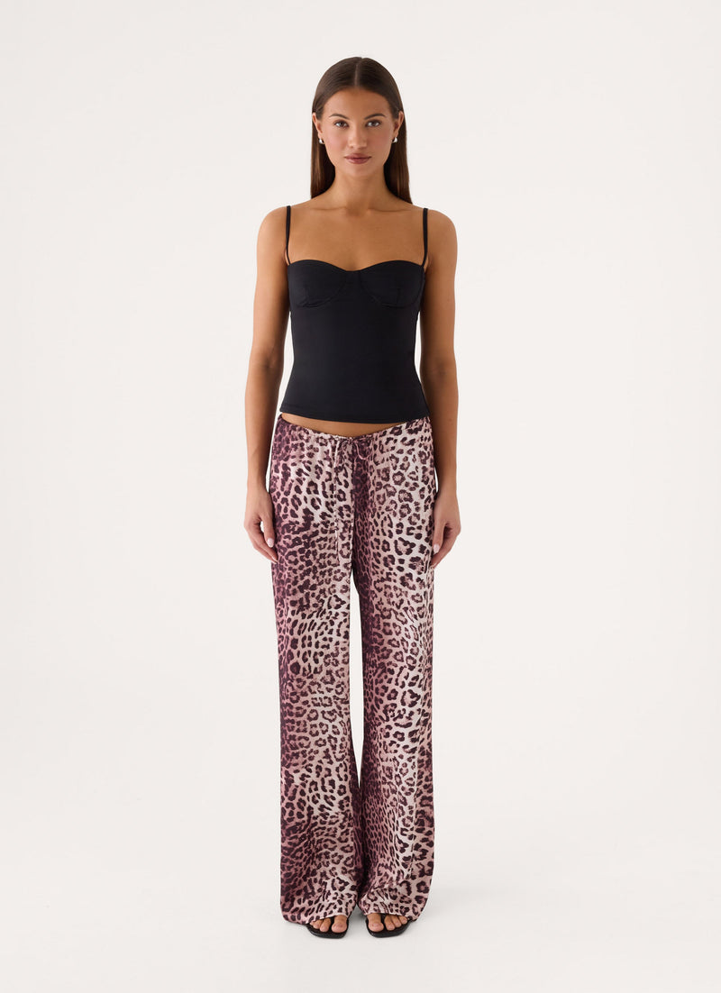 Deacon Low Rise Pants - Leopard