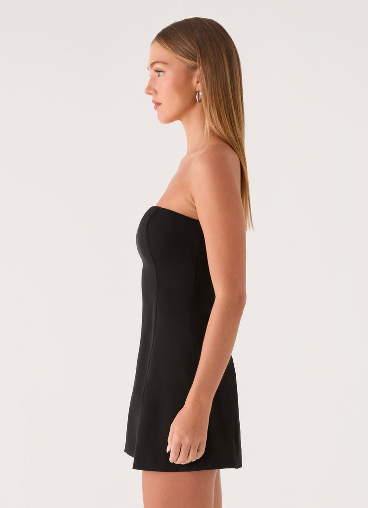 Della Strapless Mini Dress - Black