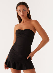 Delmi Bustier Mini Dress - Black