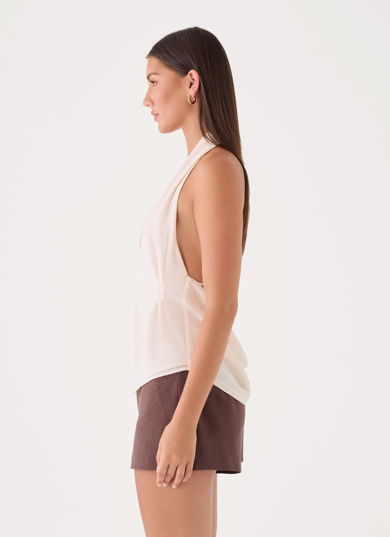 Delyra Halter Top - Ivory