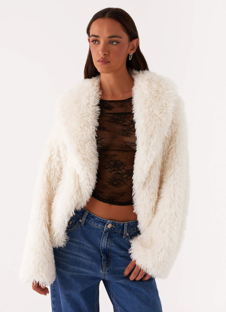 Ivory fur coat new arrivals