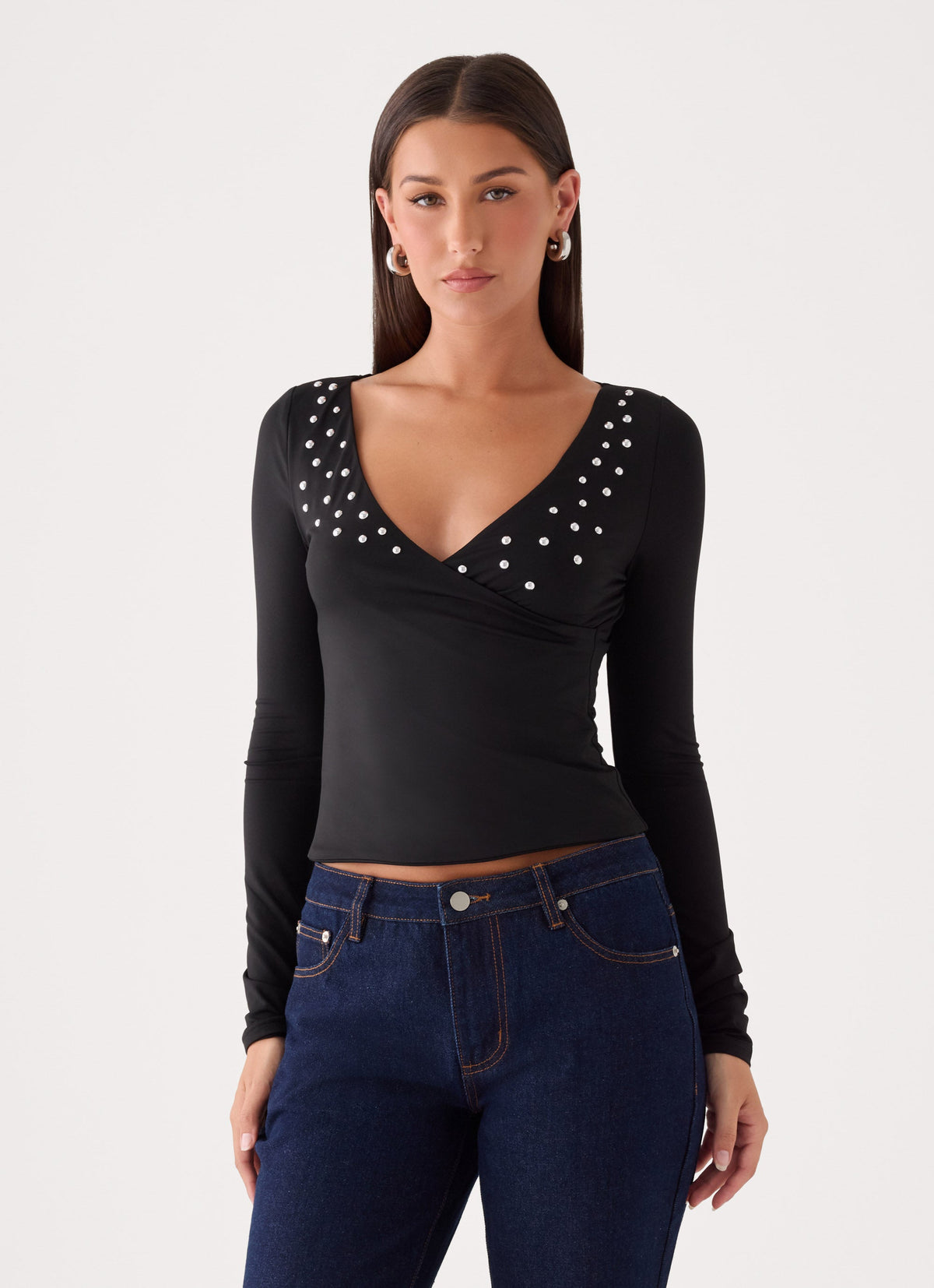 Diana Long Sleeve Top - Black