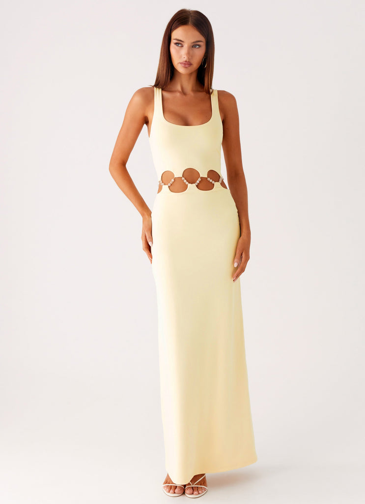 Dreamboat Beaded Maxi Dress - Yellow