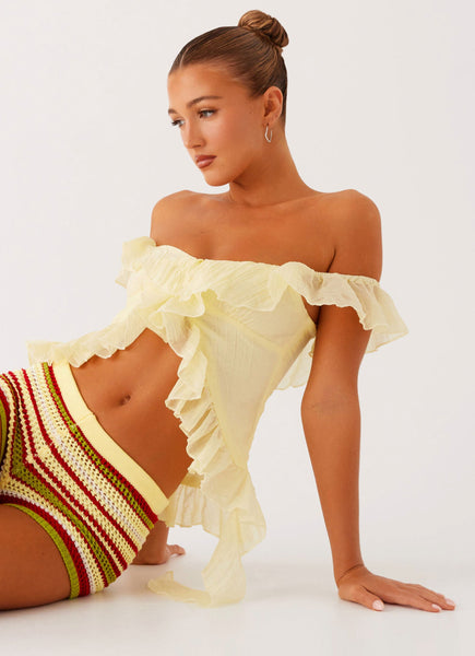 トップス Lumignon lumi papillon off shoulder top DylanOffShoulderTopYellow6_gra