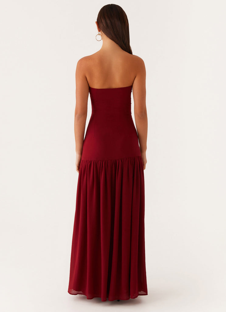 Eden Strapless Maxi Dress - Maroon