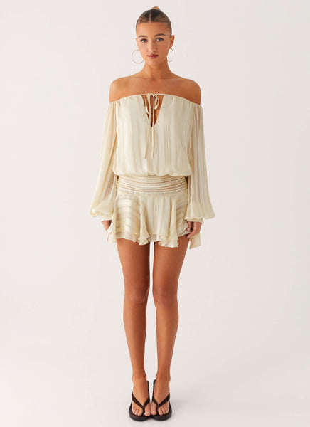 Eira Balloon Sleeve Mini Dress - Ivory – Peppermayo Canada