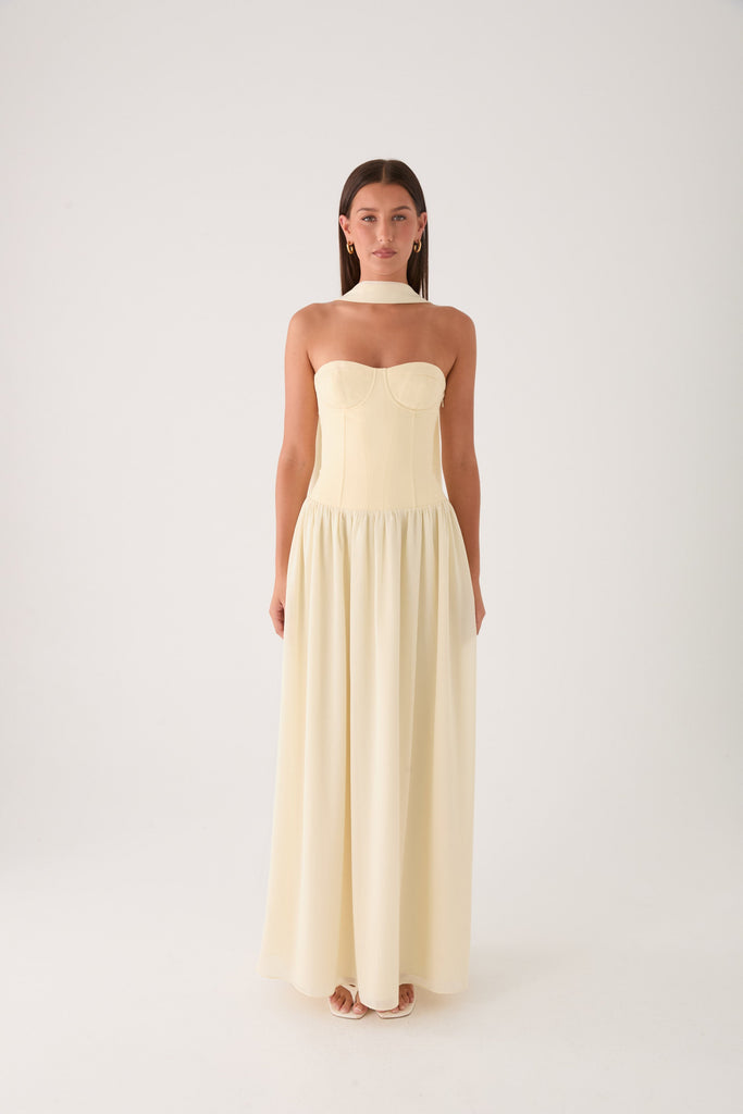 Elianah Scarf Maxi Dress - Yellow