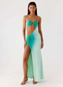 Ellisah Ombre Maxi Dress - Green Gradient